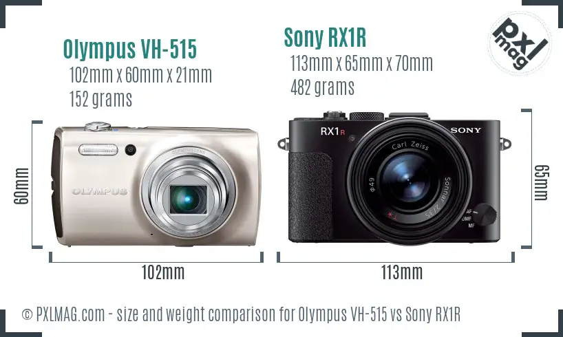 Olympus VH-515 vs Sony RX1R size comparison