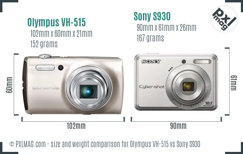 Olympus VH-515 vs Sony S930 size comparison