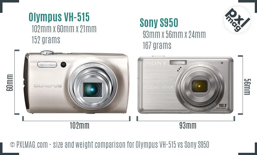 Olympus VH-515 vs Sony S950 size comparison