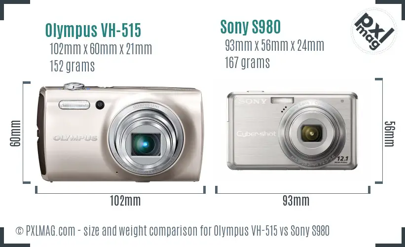 Olympus VH-515 vs Sony S980 size comparison
