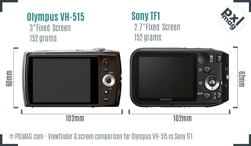 Olympus VH-515 vs Sony TF1 Screen and Viewfinder comparison