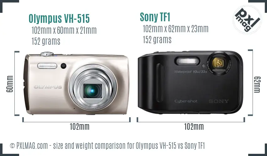 Olympus VH-515 vs Sony TF1 size comparison