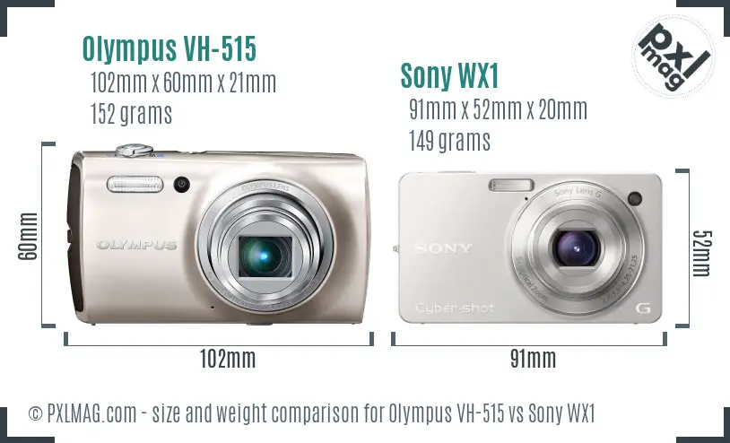 Olympus VH-515 vs Sony WX1 size comparison