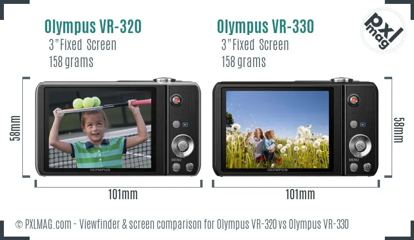 Olympus VR-320 vs Olympus VR-330 Screen and Viewfinder comparison