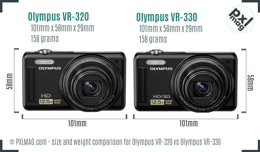 Olympus VR-320 vs Olympus VR-330 size comparison