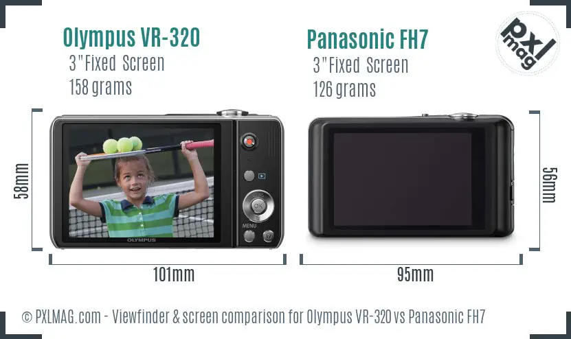 Olympus VR-320 vs Panasonic FH7 Screen and Viewfinder comparison