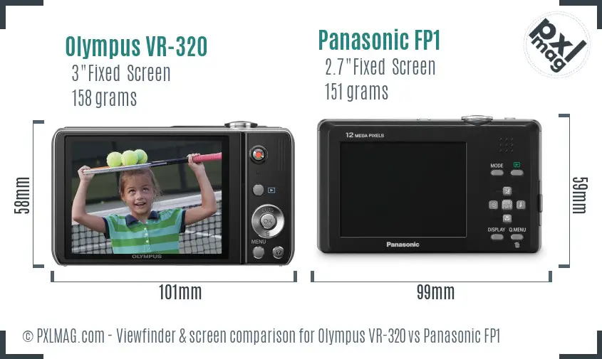 Olympus VR-320 vs Panasonic FP1 Screen and Viewfinder comparison