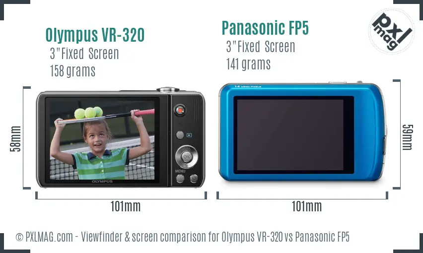 Olympus VR-320 vs Panasonic FP5 Screen and Viewfinder comparison