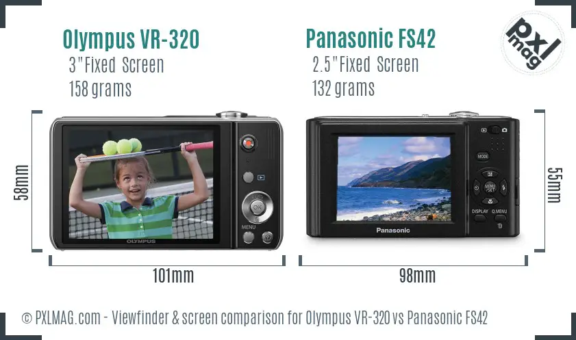Olympus VR-320 vs Panasonic FS42 Screen and Viewfinder comparison