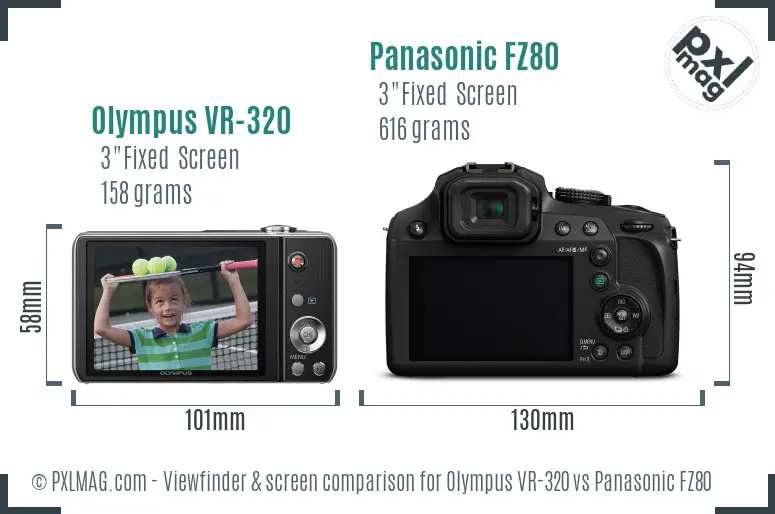 Olympus VR-320 vs Panasonic FZ80 Screen and Viewfinder comparison Olympus VR-320 vs Panasonic FZ80 Screen and Viewfinder comparison
