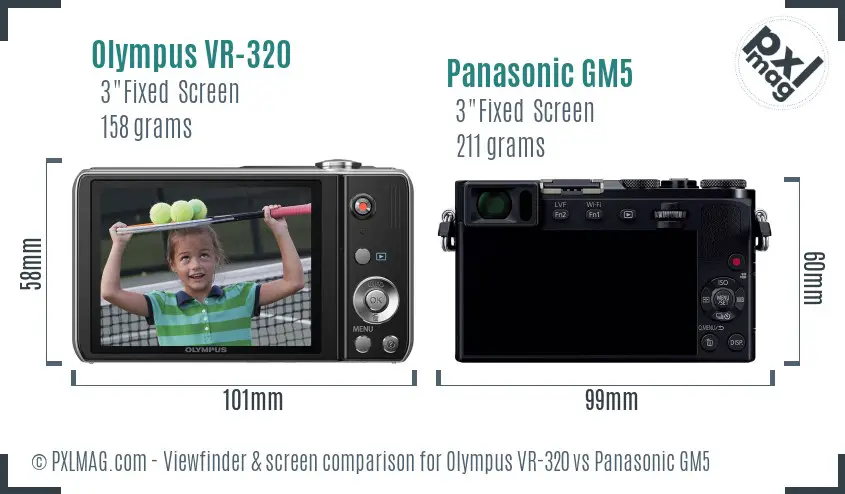 Olympus VR-320 vs Panasonic GM5 Screen and Viewfinder comparison Olympus VR-320 vs Panasonic GM5 Screen and Viewfinder comparison