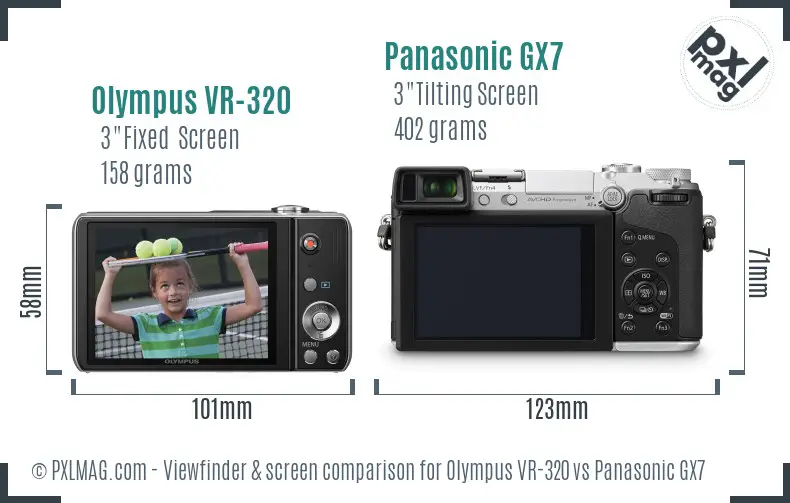 Olympus VR-320 vs Panasonic GX7 Screen and Viewfinder comparison Olympus VR-320 vs Panasonic GX7 Screen and Viewfinder comparison