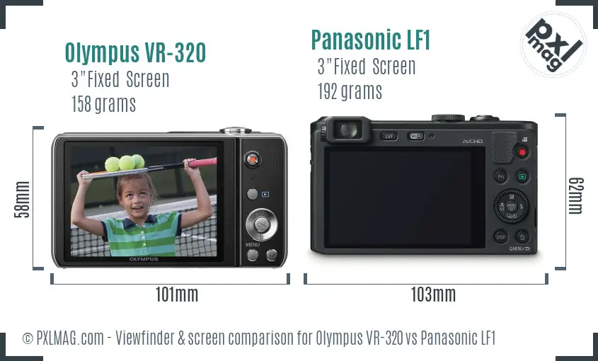 Olympus VR-320 vs Panasonic LF1 Screen and Viewfinder comparison