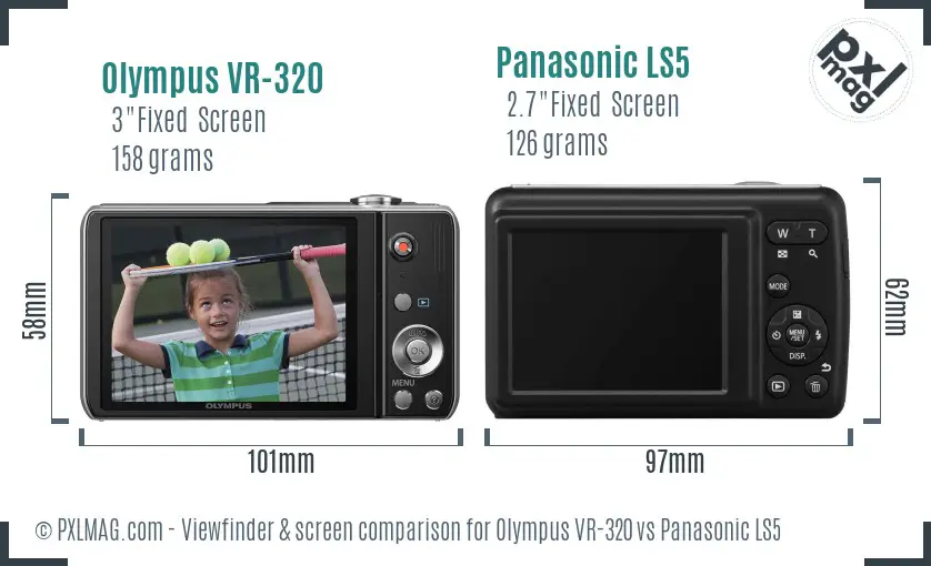 Olympus VR-320 vs Panasonic LS5 Screen and Viewfinder comparison