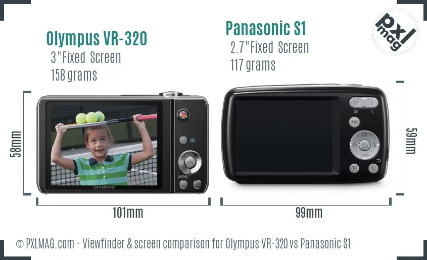 Olympus VR-320 vs Panasonic S1 Screen and Viewfinder comparison