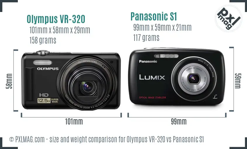 Olympus VR-320 vs Panasonic S1 size comparison