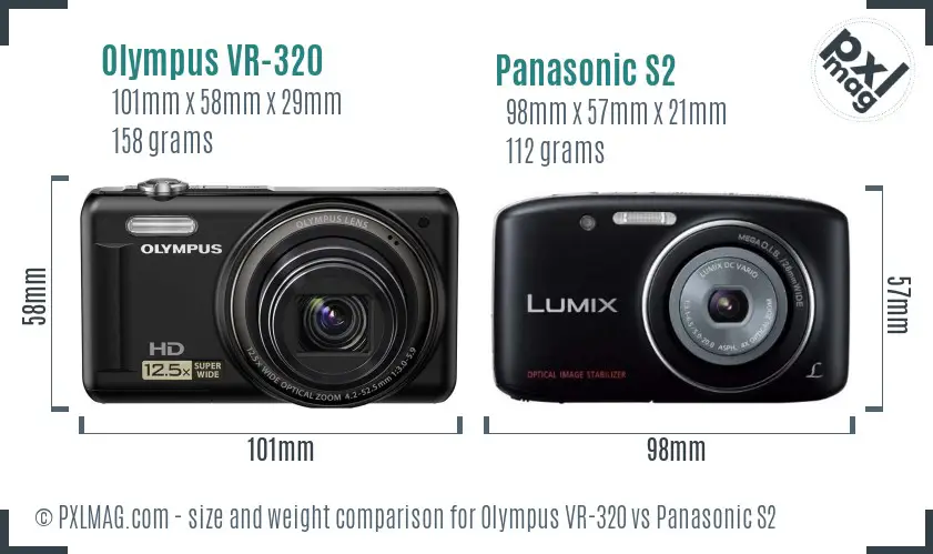 Olympus VR-320 vs Panasonic S2 size comparison