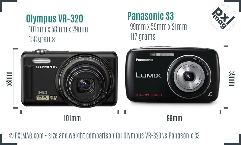 Olympus VR-320 vs Panasonic S3 size comparison