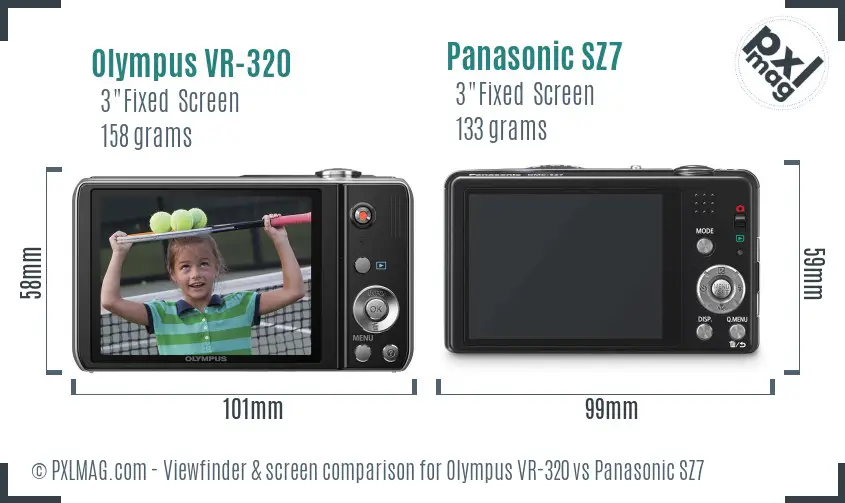 Olympus VR-320 vs Panasonic SZ7 Screen and Viewfinder comparison Olympus VR-320 vs Panasonic SZ7 Screen and Viewfinder comparison