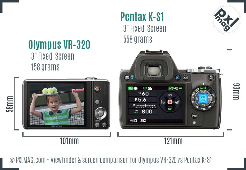 Olympus VR-320 vs Pentax K-S1 Screen and Viewfinder comparison