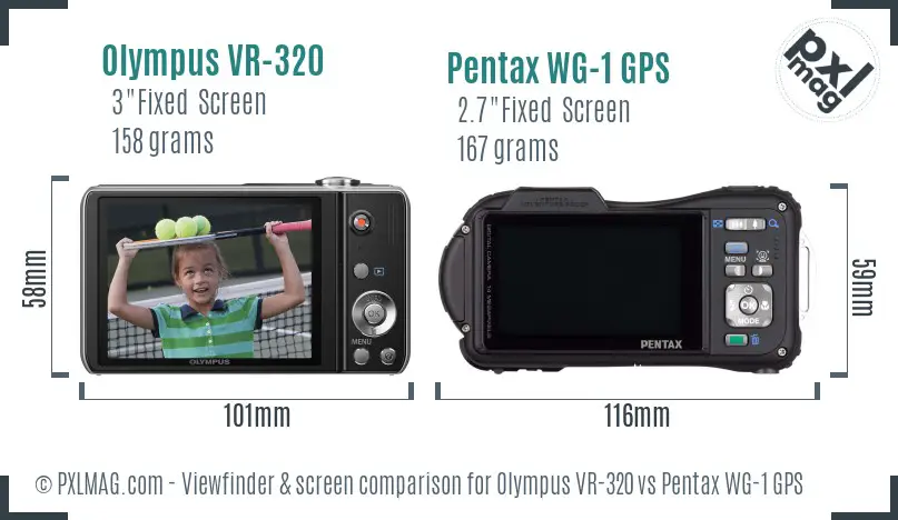 Olympus VR-320 vs Pentax WG-1 GPS Screen and Viewfinder comparison Olympus VR-320 vs Pentax WG-1 GPS Screen and Viewfinder comparison
