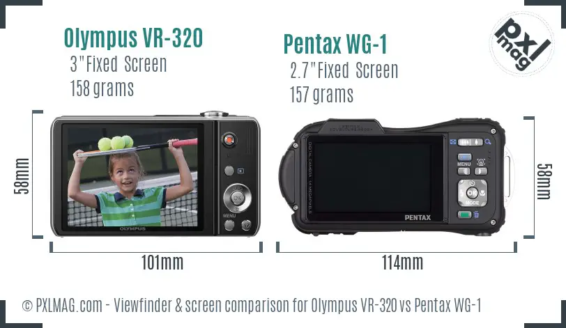 Olympus VR-320 vs Pentax WG-1 Screen and Viewfinder comparison