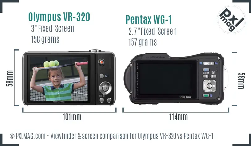 Olympus VR-320 vs Pentax WG-1 Screen and Viewfinder comparison Olympus VR-320 vs Pentax WG-1 Screen and Viewfinder comparison