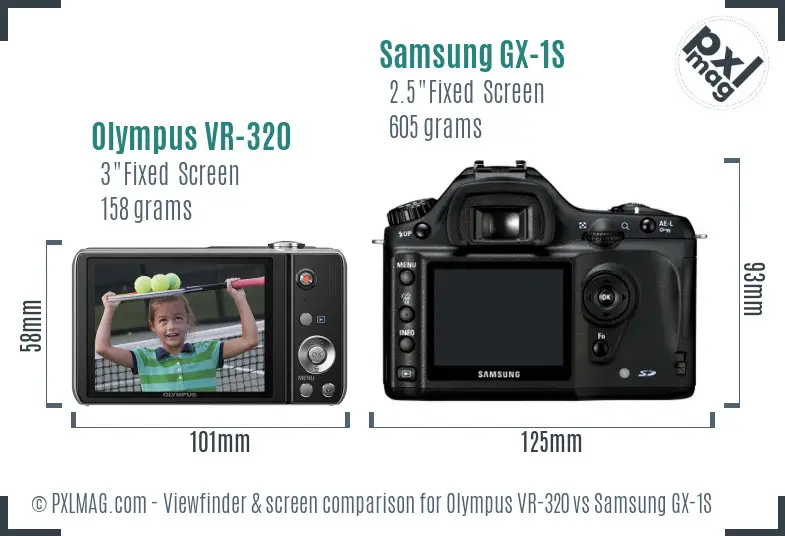 Olympus VR-320 vs Samsung GX-1S Screen and Viewfinder comparison