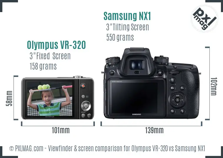 Olympus VR-320 vs Samsung NX1 Screen and Viewfinder comparison Olympus VR-320 vs Samsung NX1 Screen and Viewfinder comparison