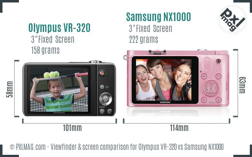 Olympus VR-320 vs Samsung NX1000 Screen and Viewfinder comparison