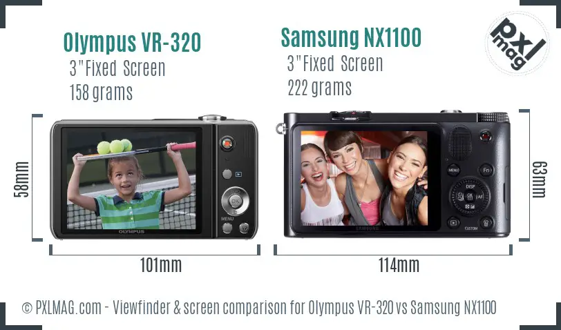 Olympus VR-320 vs Samsung NX1100 Screen and Viewfinder comparison Olympus VR-320 vs Samsung NX1100 Screen and Viewfinder comparison