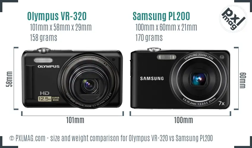 Olympus VR-320 vs Samsung PL200 size comparison Olympus VR-320 vs Samsung PL200 size comparison