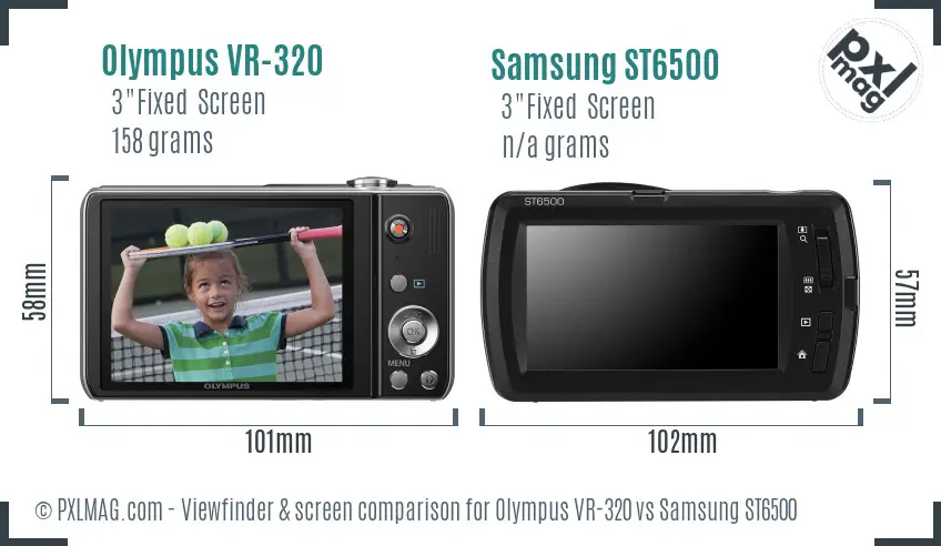 Olympus VR-320 vs Samsung ST6500 Screen and Viewfinder comparison