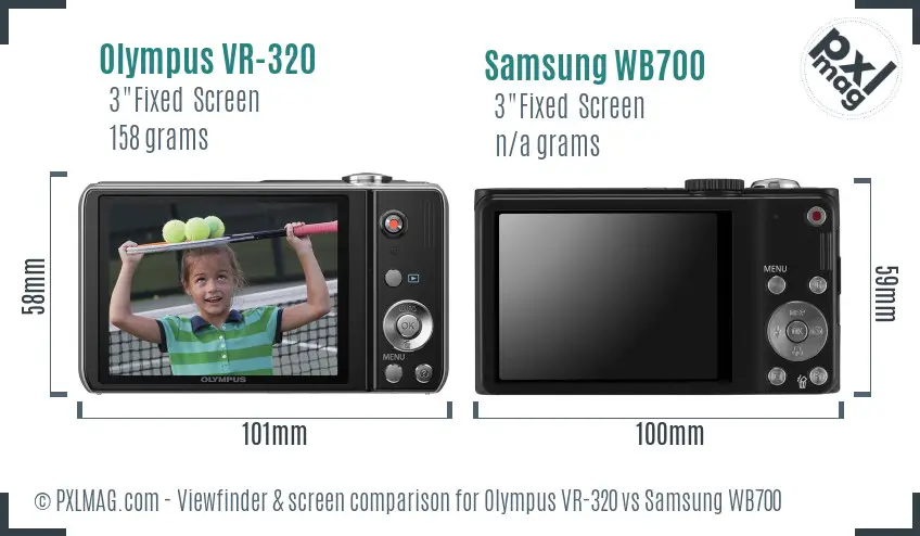 Olympus VR-320 vs Samsung WB700 Screen and Viewfinder comparison