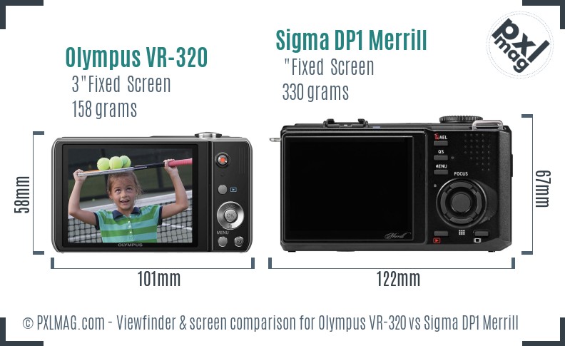Olympus VR-320 vs Sigma DP1 Merrill Screen and Viewfinder comparison