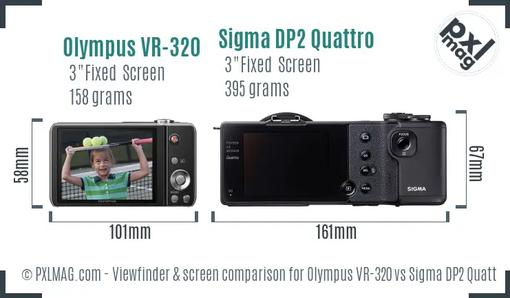 Olympus VR-320 vs Sigma DP2 Quattro Screen and Viewfinder comparison
