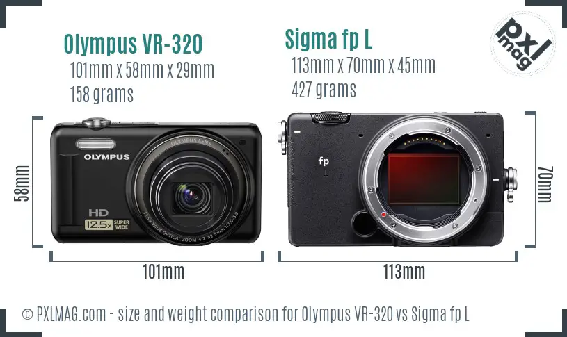 Olympus VR-320 vs Sigma fp L size comparison Olympus VR-320 vs Sigma fp L size comparison
