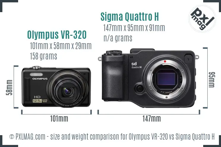 Olympus VR-320 vs Sigma Quattro H size comparison Olympus VR-320 vs Sigma Quattro H size comparison