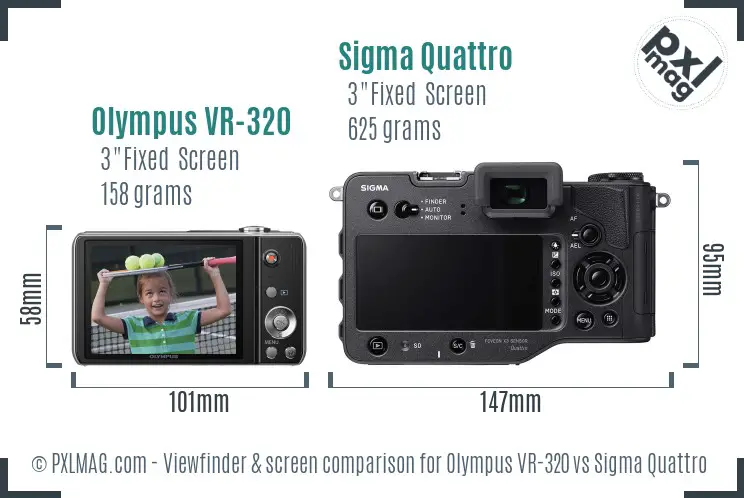 Olympus VR-320 vs Sigma Quattro Screen and Viewfinder comparison Olympus VR-320 vs Sigma Quattro Screen and Viewfinder comparison