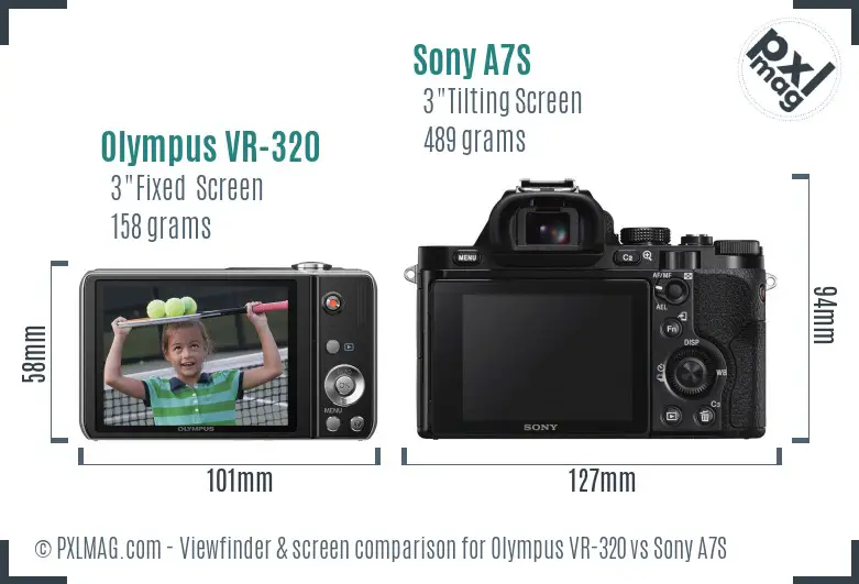 Olympus VR-320 vs Sony A7S Screen and Viewfinder comparison