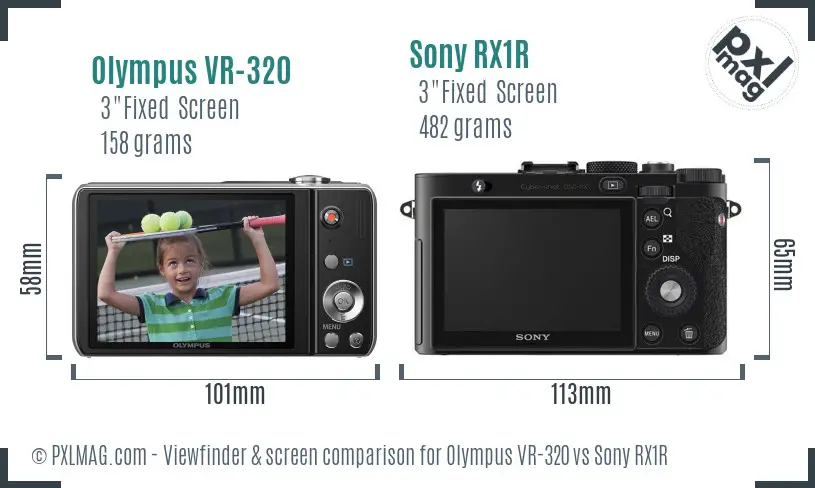 Olympus VR-320 vs Sony RX1R Screen and Viewfinder comparison