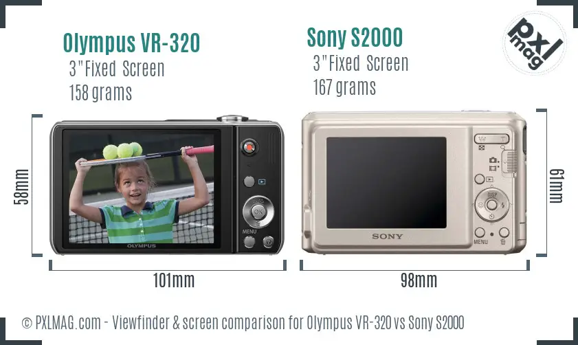 Olympus VR-320 vs Sony S2000 Screen and Viewfinder comparison