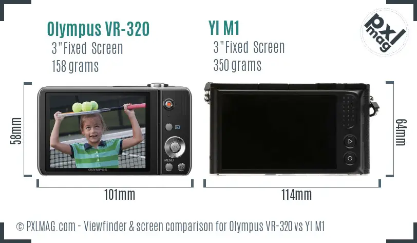 Olympus VR-320 vs YI M1 Screen and Viewfinder comparison