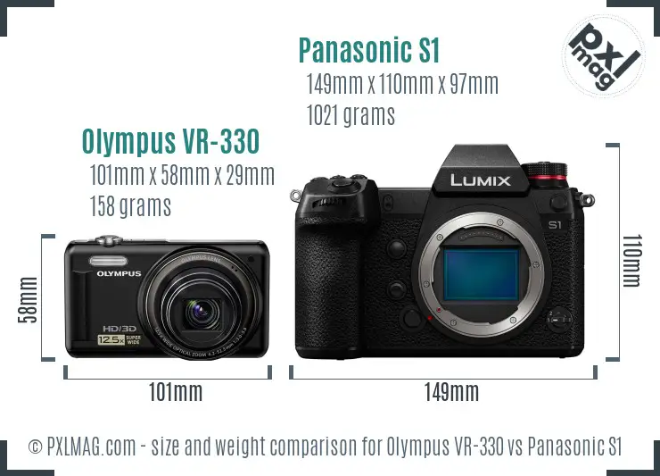 Olympus VR-330 vs Panasonic S1 size comparison