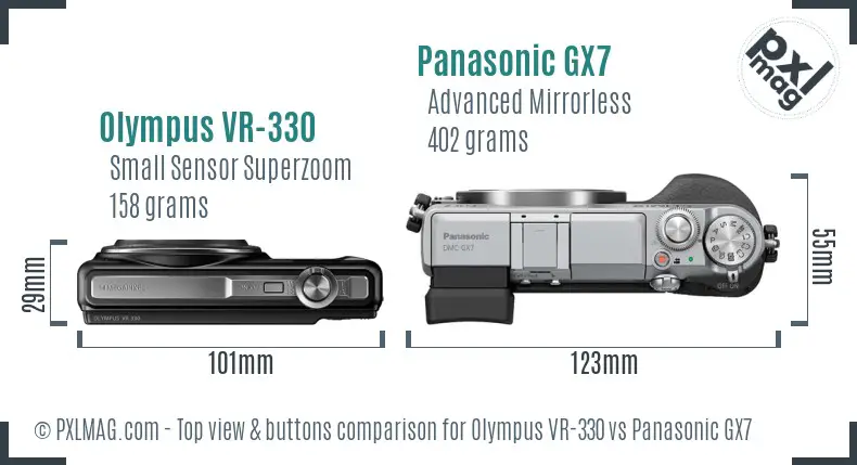 Top view design and control layout comparison