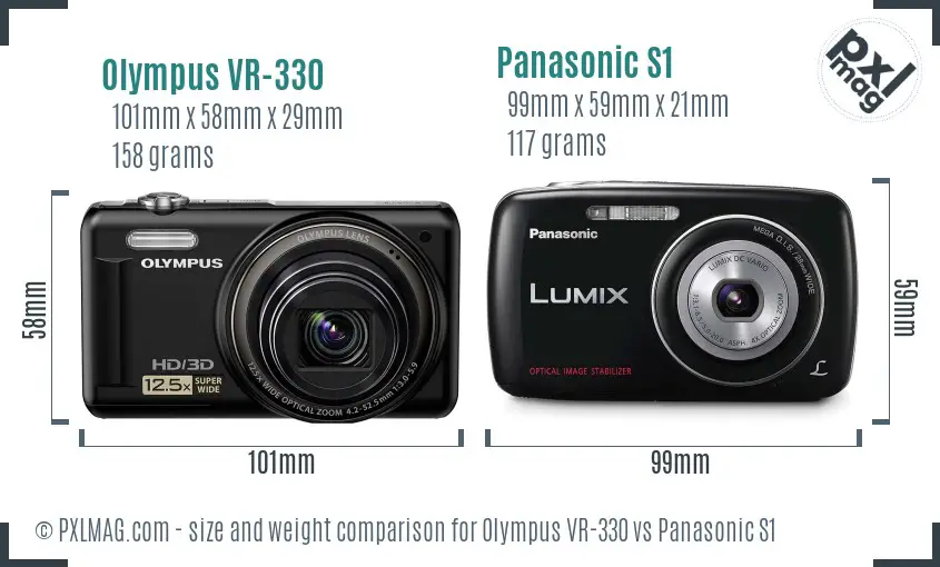 Olympus VR-330 vs Panasonic S1 size comparison Olympus VR-330 vs Panasonic S1 size comparison