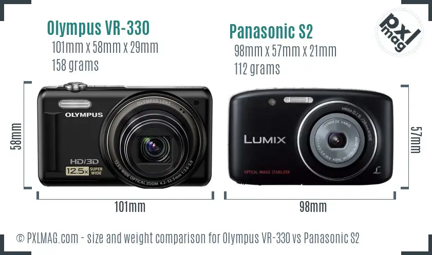 Olympus VR-330 vs Panasonic S2 size comparison Olympus VR-330 vs Panasonic S2 size comparison