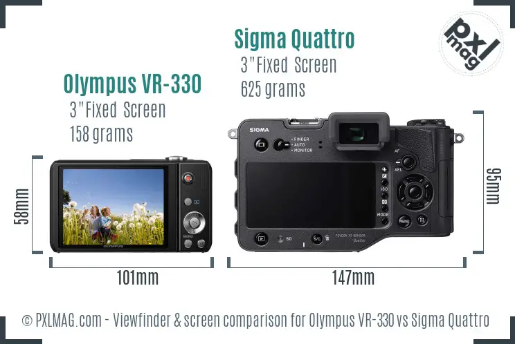 Olympus VR-330 vs Sigma Quattro Screen and Viewfinder comparison