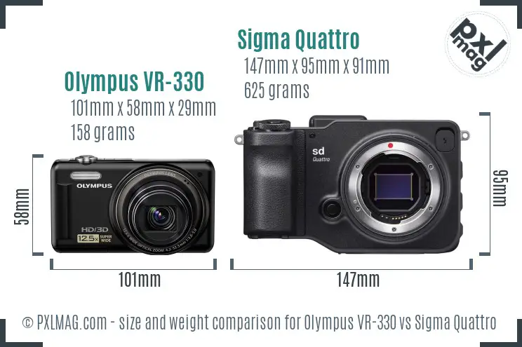 Olympus VR-330 vs Sigma Quattro size comparison Olympus VR-330 vs Sigma Quattro size comparison