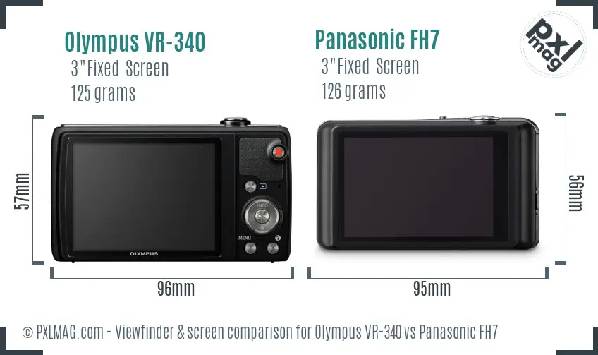 Olympus VR-340 vs Panasonic FH7 Screen and Viewfinder comparison